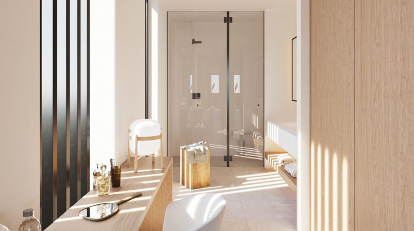 D-3718_8 PROJEKT! Luxus Meerblick-Reihenhaus mit privatem Garten, Pool und herrlichen Meerblick in Portocolom