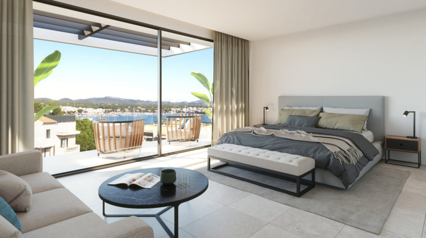 D-3718_8 PROJEKT! Luxus Meerblick-Reihenhaus mit privatem Garten, Pool und herrlichen Meerblick in Portocolom